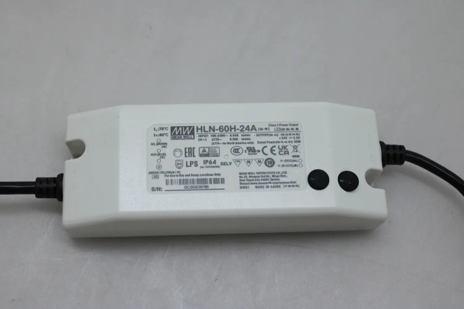 B-Ware Mean Well Led Treiber Netzteil Hln 60 H 24 A Konstantspannung Dimmbar 60 W 24 V - 4711287461007