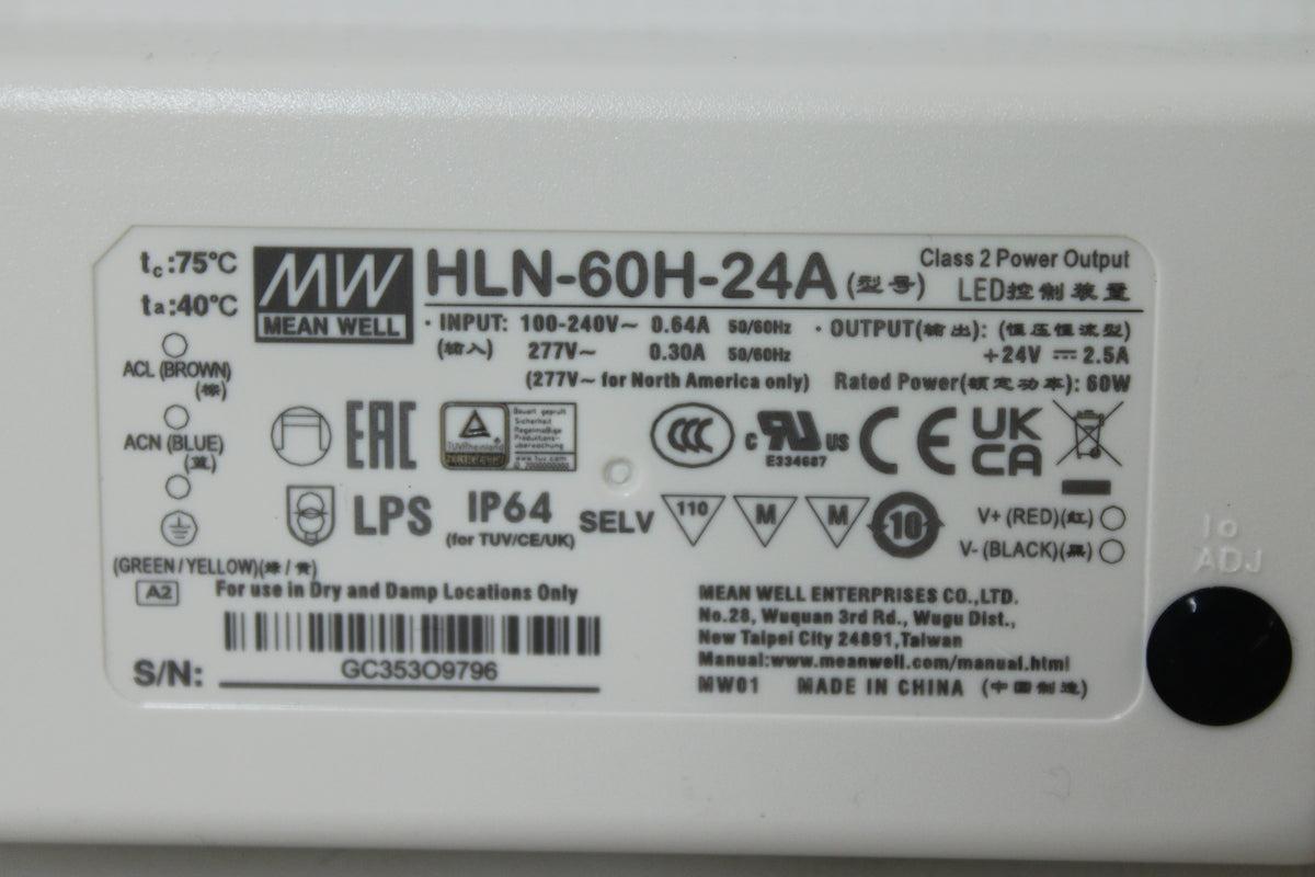 MEAN WELL LED-Treiber Netzteil HLN-60H-24A Konstantspannung dimmbar 60W 24V - 4711287461007