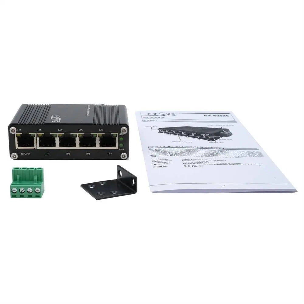 B-Ware Exsys Netzwerk Switch Verteiler Ethernet Switch Gigabit Industrie 6 Stück - 4718359620201