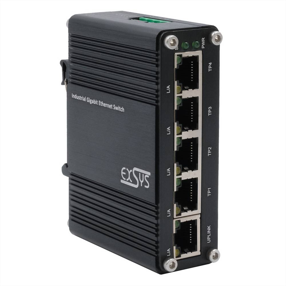 EXSYS Netzwerk Switch Verteiler Ethernet Switch Gigabit Industrie 6 STÜCK - 4718359620201