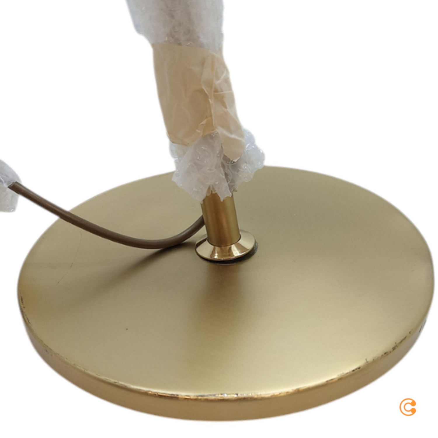 B-Ware Hufnagel Edle Stehleuchte Loop Blattgoldbezug Stehlampe Innenraumlampe Leuchte