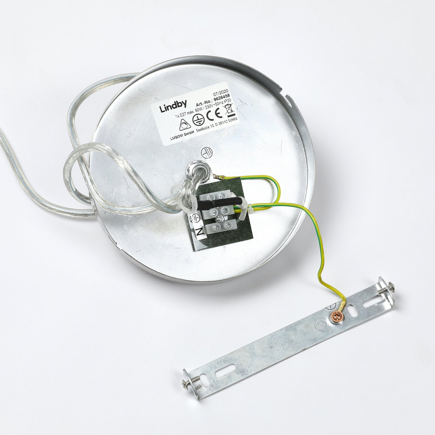 Suspension Lindby Sonika, applique murale, plafonnier, douille E27, ampoule nickel opale W31, produit de seconde main