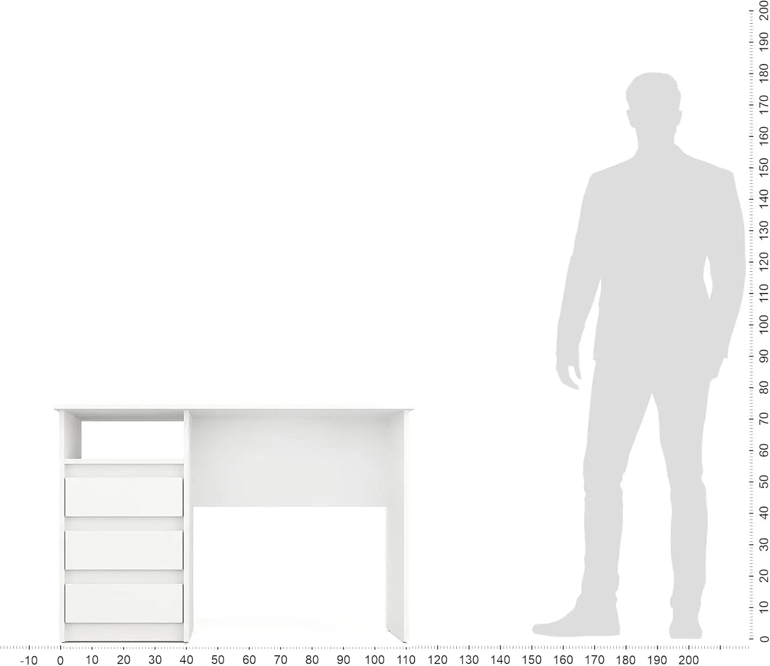 B-Ware Komto Schreibtisch Tisch Computertisch Weiß Oslo 3 Schubladen Kinderschreibtisch - 4745090670059