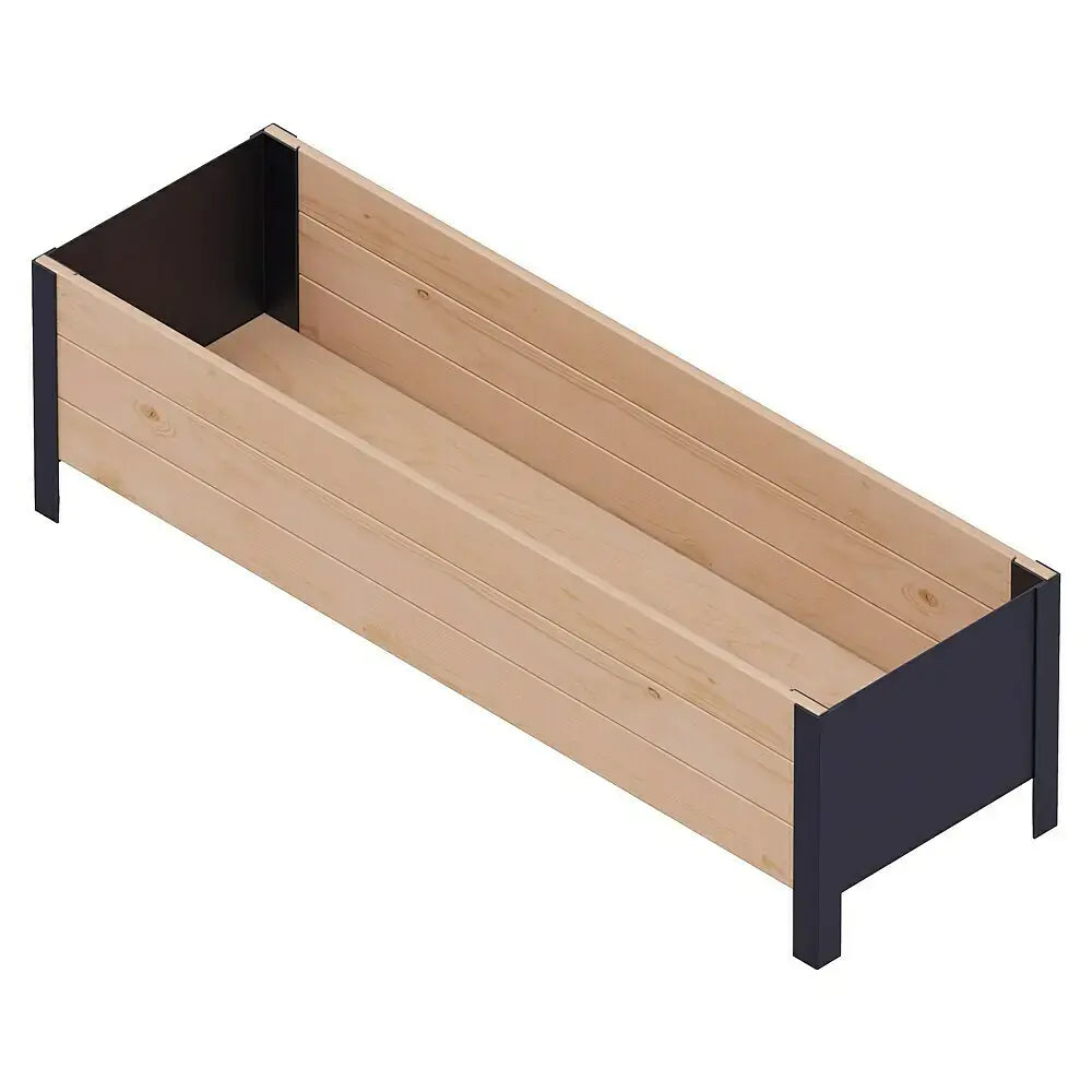 B-Ware Upyard Pflanzkasten Blumenkasten Modernbox Holz Schwarz Garten 118 X 36 X 32 Cm - 4752186007175