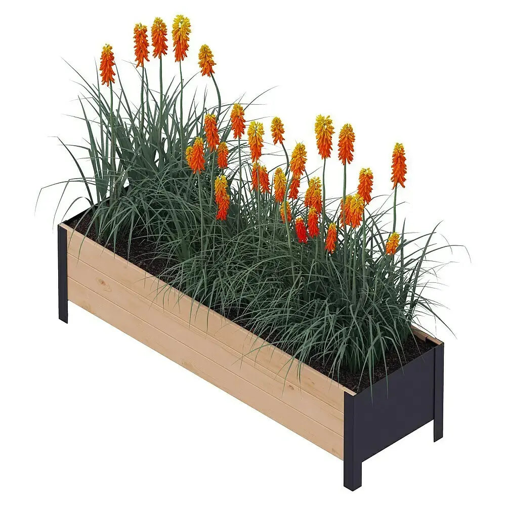 blumenkasten 32 cm B-Ware Upyard Pflanzkasten Blumenkasten Modernbox Holz Schwarz Garten