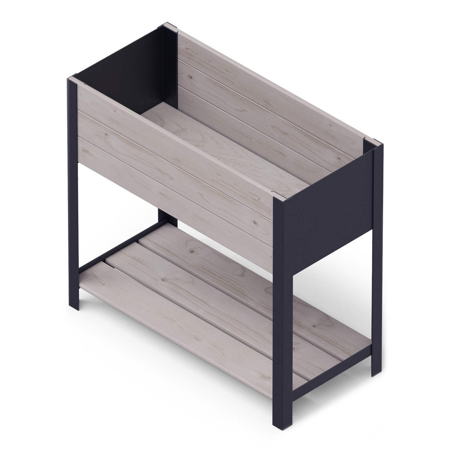 B-Ware Upyard Hochbeet Pflanzkasten Gartenbeet 78 X 36 X 72 Cm Blumenkasten Holz Grau