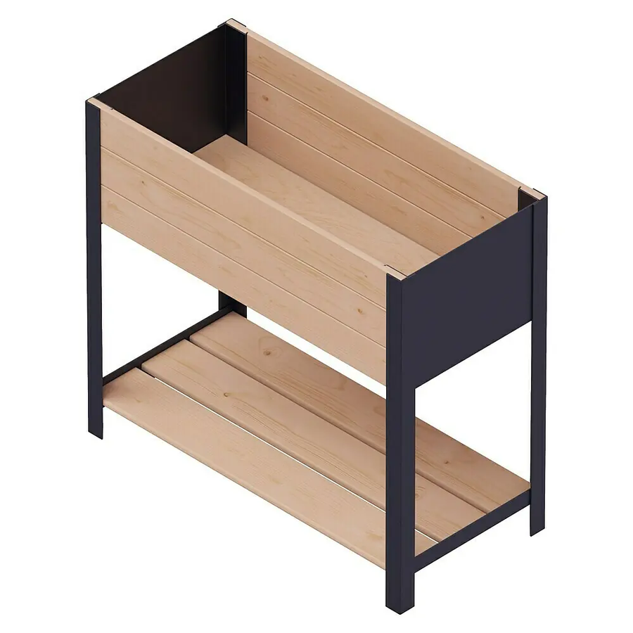 Upyard Hochbeet Pflanzkasten Gartenbeet Modernbox 78x36x72 Cm Braun Schwarz B-Ware - 4752196001007