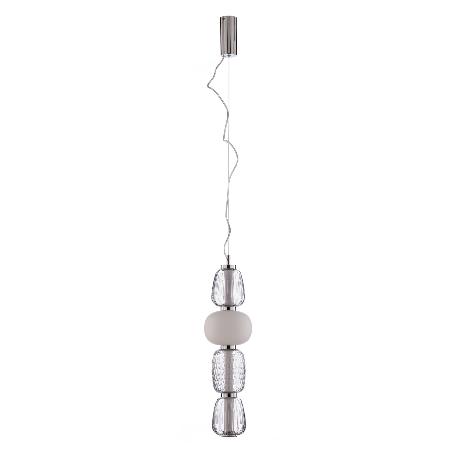 B-Ware Lucande Pendelleuchte Hängeleuchte Led Glas Grau Weiß Wohnzimmer Essbereich Küch