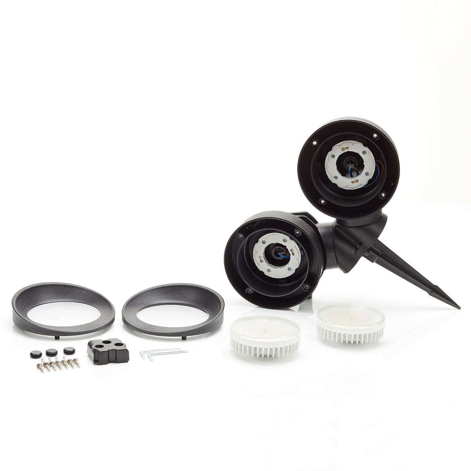Spießspot Tommy El Rund Schwarz Frosted 2x10 W Cct Gartenlampe Leuchtmittel Lampe B-Ware - 8031874224805