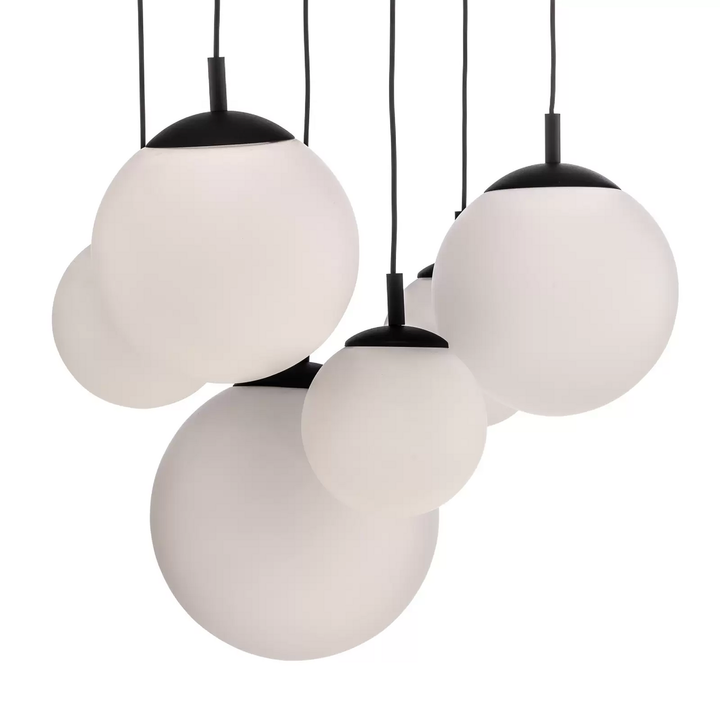 Hängeleuchte Esme Opalglas sechsflammig rechteckig Hängelampe Lampe Leuchte Spot