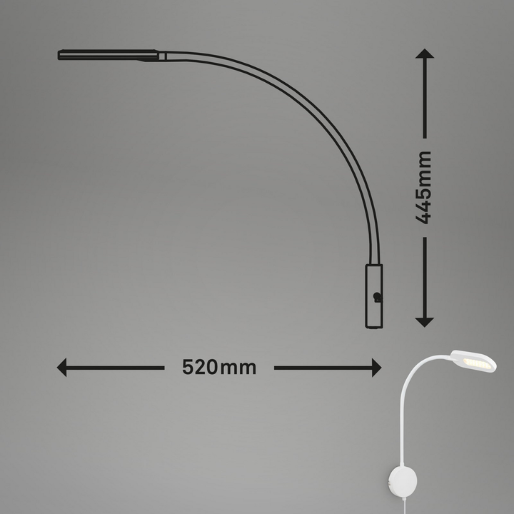 Briloner LED-Wandleuchte 2177016 mit Dimmer weiß Wandlampe Lampe Leuchte Spot