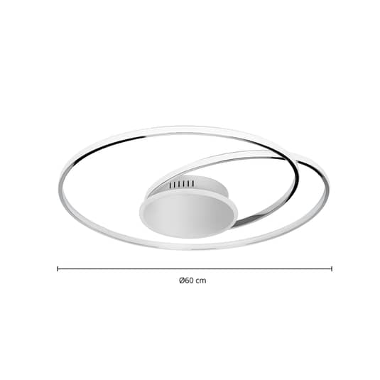 Lindby Dorle LED-Deckenleuchte Deckenlampe Deckenlicht Lampe Licht chrom Ø 60435
