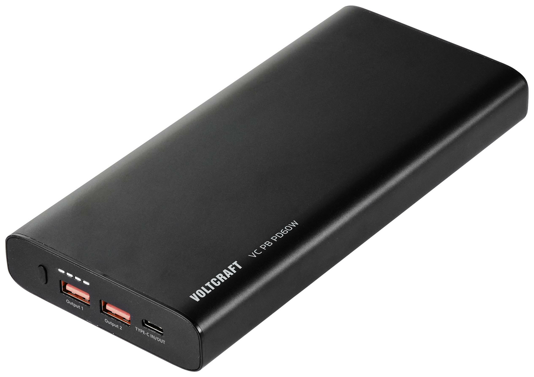 VOLTCRAFT Powerbank 26800 mAh Quick Charge 3.0 Power Delivery 3.0 Li-Ion Schwarz