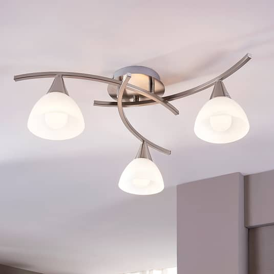 B-Ware Lindby Della Deckenlampe Deckenlicht Lampe Leuchte Ip20 Nickel Matt 3 Fl. E14