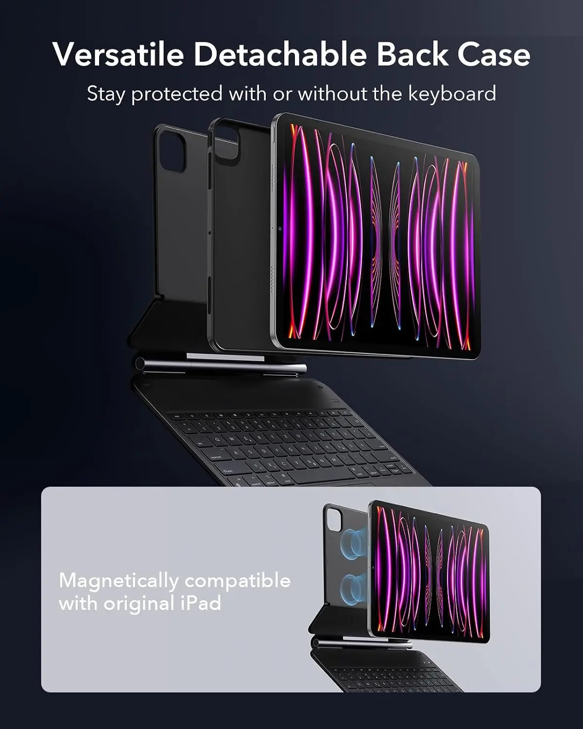 B-Ware Esr Tastatur Hülle Keyboard Case I Pad Pro 12.9 Schwarz Magnetischer Ständer - 4894240165744