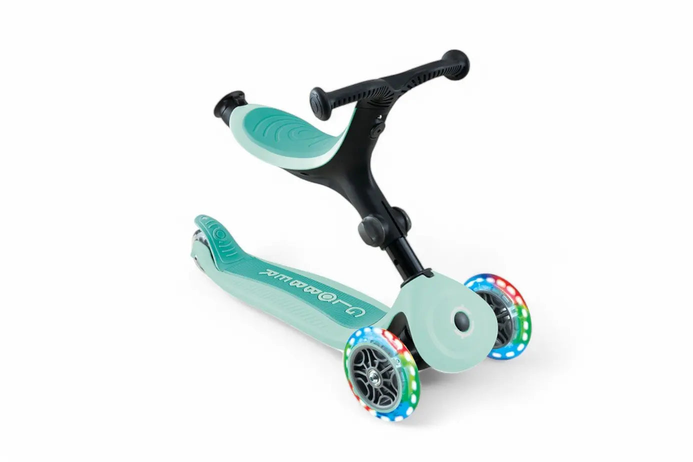 B-Ware Globber Kinderfahrzeug Dreirad Laufrad Roller Mint Go Up Active Lights Klappbar - 4895224412076