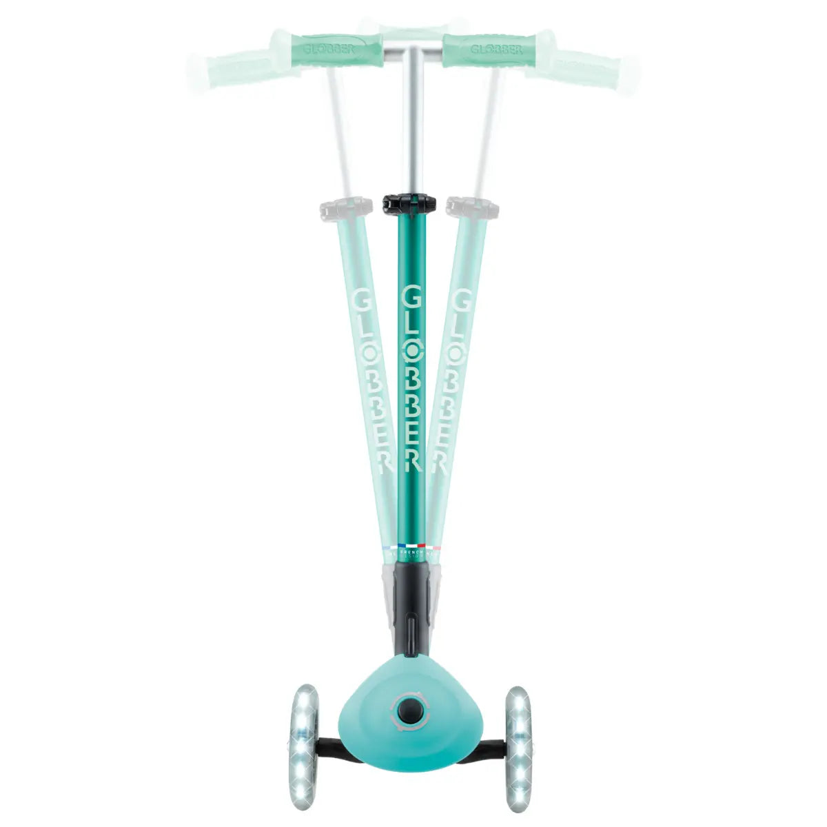 B-Ware Globber Roller Dreirad Scooter Kickboard Kinder Elite Lights Glow Dunkelmint - 4895224412212