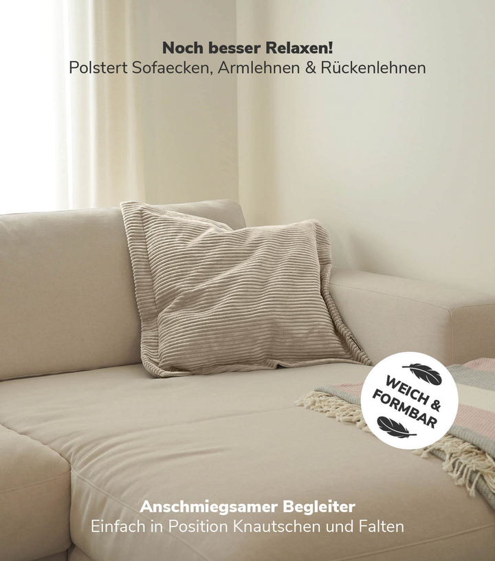 mokebo Sofakissen aus Cord 'Das Wölkchen', gemütliches & anschmiegsames Couchkis