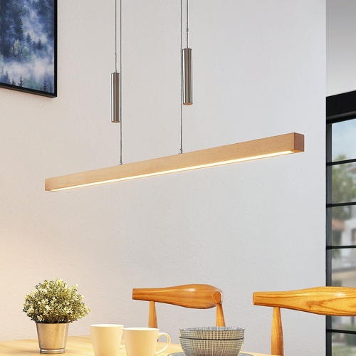 Lucande Led Balkenpendelleuchte Pia Deckenlampe Hängeleuchte Leuchte Buche 25247 B-Ware - 4251096548525