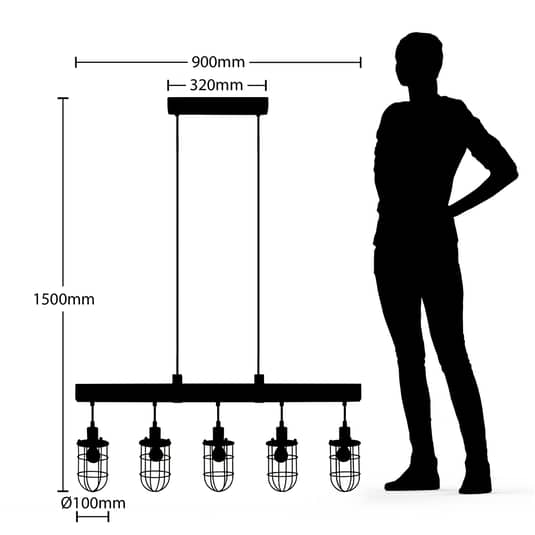 Lindby Serima Pendelleuchte Hängeleuchte Deckenlampe Lampe Leuchte 5-flg E14