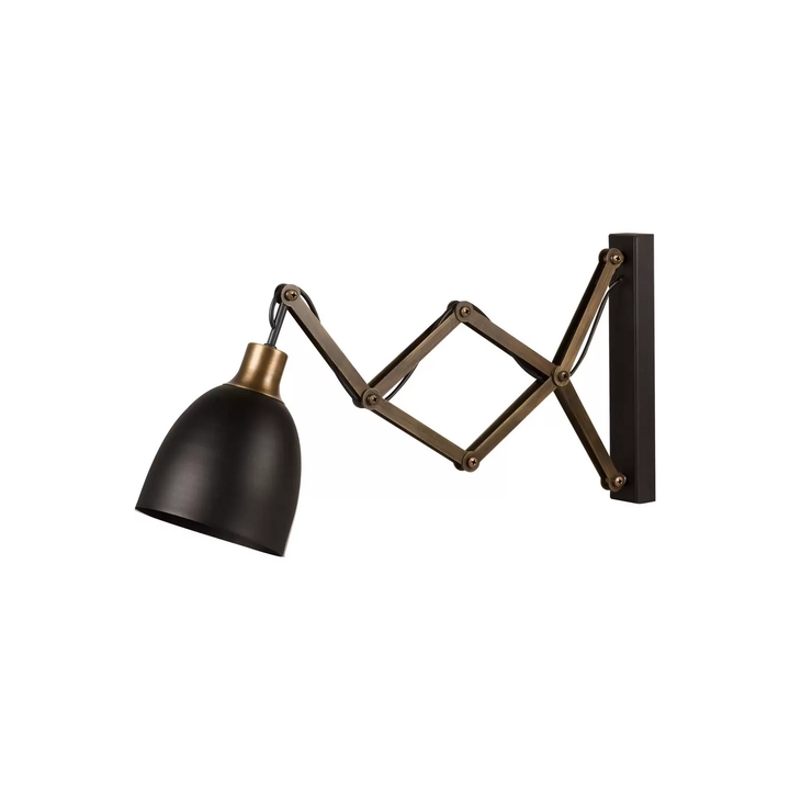 Scherenlampe Sivani MR-725 schwarz/gold antik Lampe Leuchte Wandleuchte Spot E27