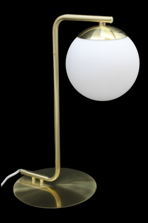 Lampe de table incurvée Nordlux, lampe de bureau Grant en laiton E14