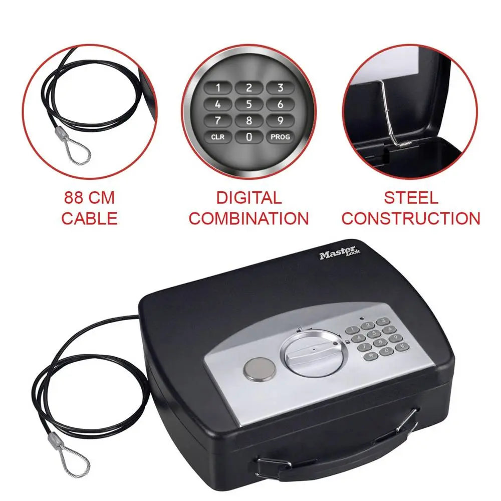 B-Ware Master Lock P40020 Dokumentenkassette Geldkassette Stahl Schwarz 2,17 Liter  - 49074025694