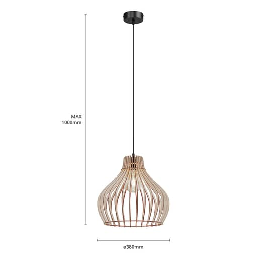 B-Ware Euluna Hängeleuchte Barrel Hängelampe Leuchte Lampe Licht E27 Einflammig ø 38 Cm