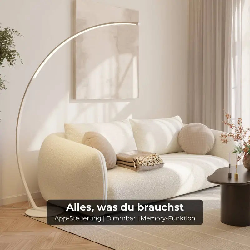 B-Ware Lumière Stehleuchte Bogenlampe Mavea V2 Wi Fi Fernbedienung Weiß Smart Home Led - 49463826153799