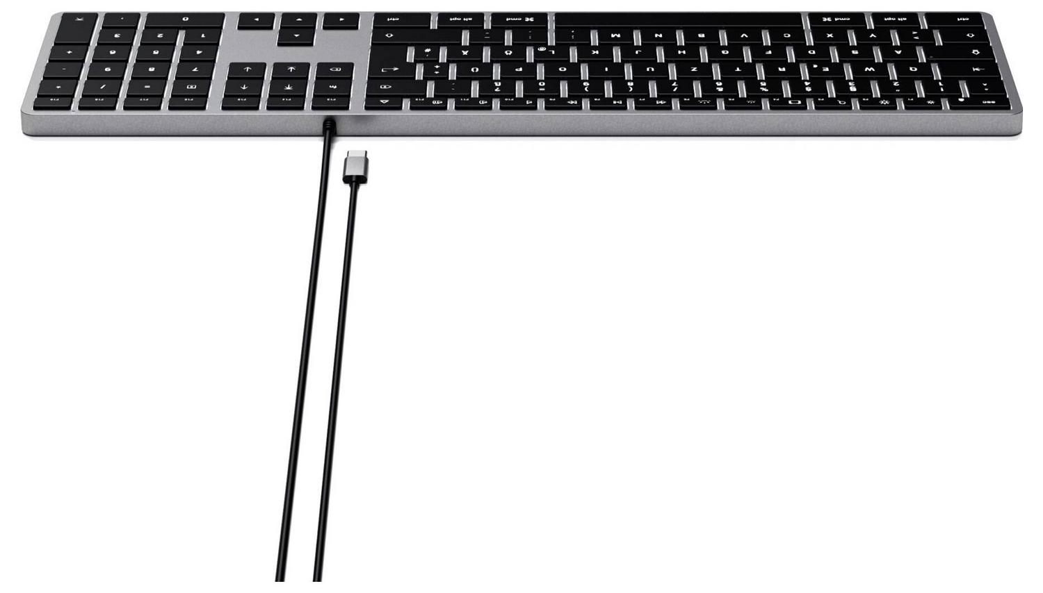 Clavier filaire Satechi Slim W3, touches multimédias QWERTZ allemandes