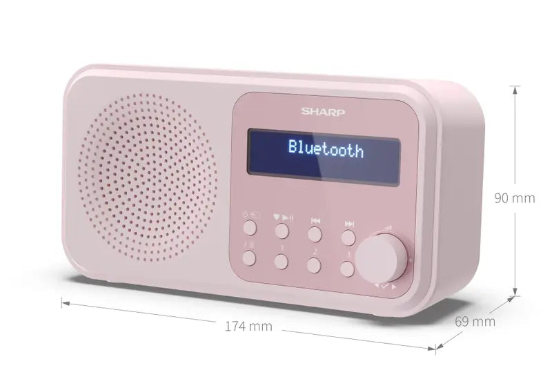 Sharp Dab+/Fm Radio Empfänger Digitalradio Bluetooth Usb Rosa B-Ware - 4974019204529