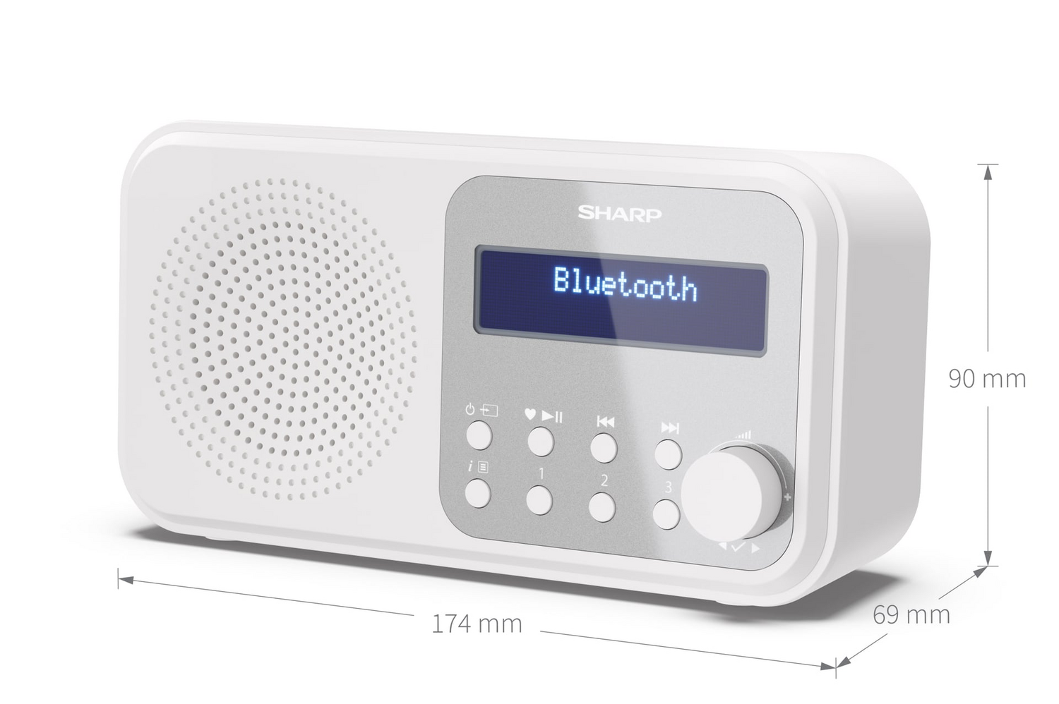 Sharp Dab+/Fm Radio Empfänger Hauptgerät Usb Bluetooth Weiß B-Ware
