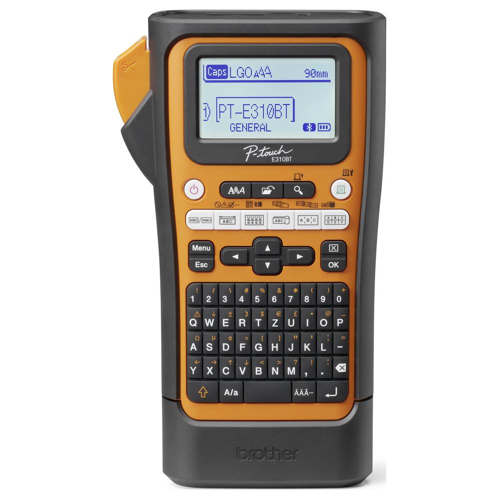 Brother P-touch E300 Beschriftungsgerät Etikettendrucker mobil schwarz-orange - 4977766834063