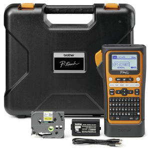 B-Ware Brother P-touch E300 Beschriftungsgerät Etikettendrucker mobil schwarz-orange