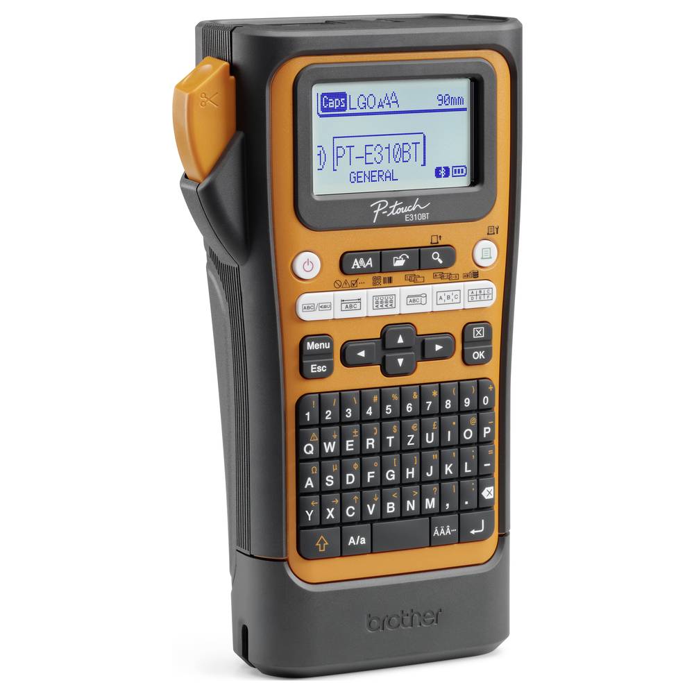 Brother P-touch E300 Beschriftungsgerät Etikettendrucker mobil schwarz-orange - 4977766834063