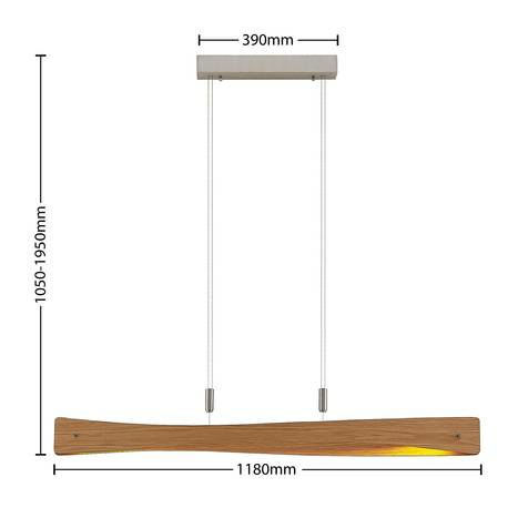 B-Ware Lindby Beazina Led Hängeleuchte Deckenlampe Pendelleuchte Eichenholz Led 29 W310