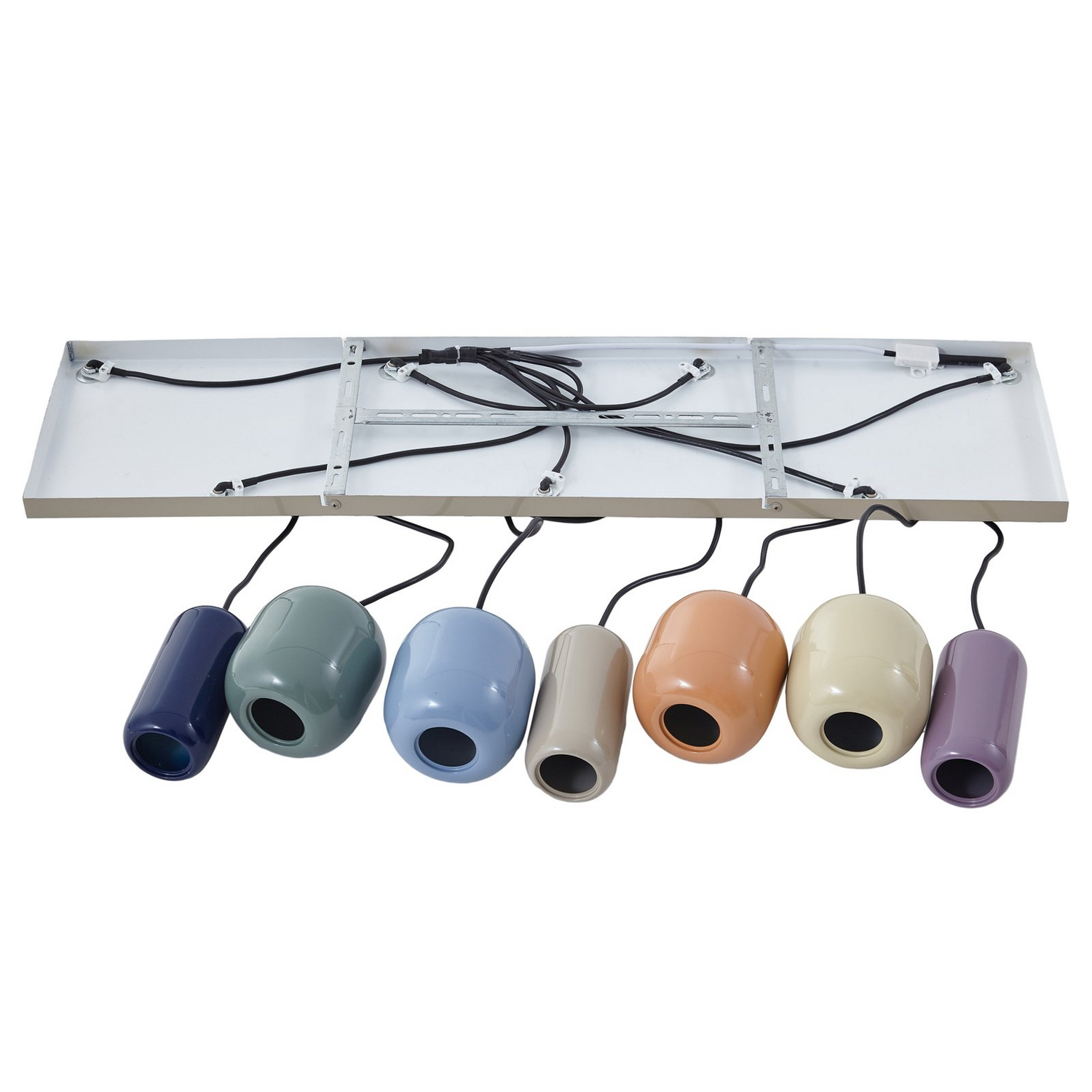 Suspension Lucande Narion à 7 lumières, multicolore, en métal, ampoule GU10.