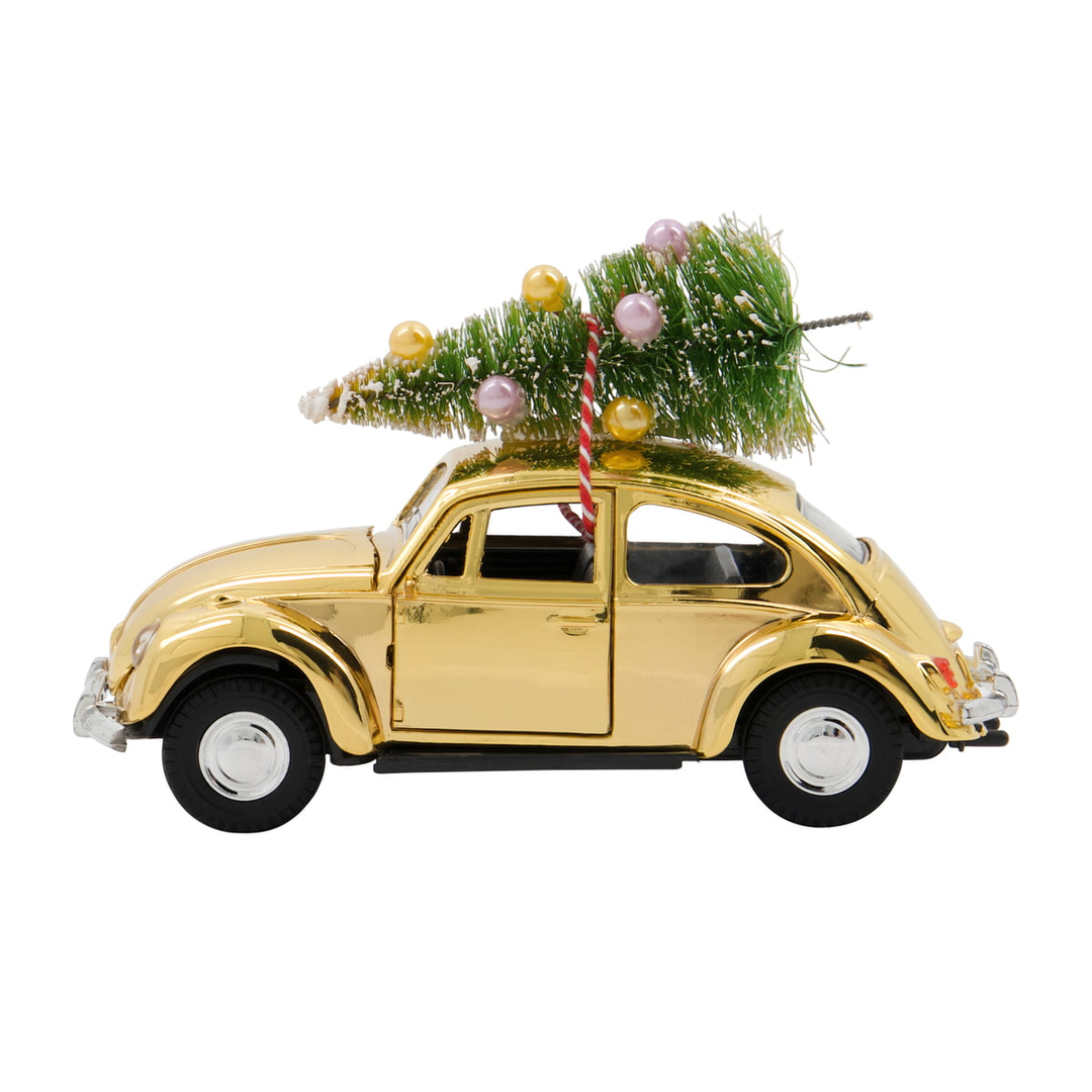 House Doctor Xmas Cars Dekoauto Weihnachtsdeko Gold 12,5cm Retro Auto 3 Stück B-Ware