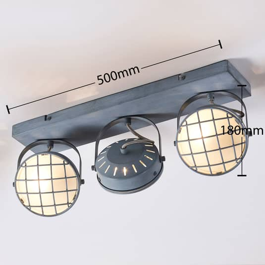 Lindby Tamin LED-Deckenlampe Lampe Leuchte Deckenlampe Industriestil G9 grau531