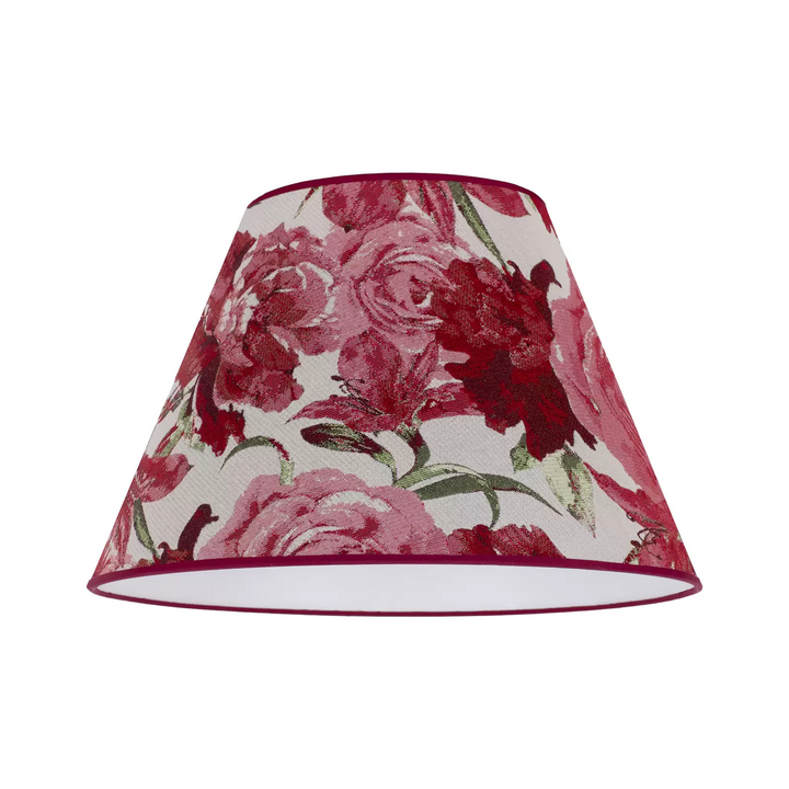 Lampenschirm Sofia Höhe 31 cm Blumenmuster rot Schirm Lampen-Zubehör Lampen Spot