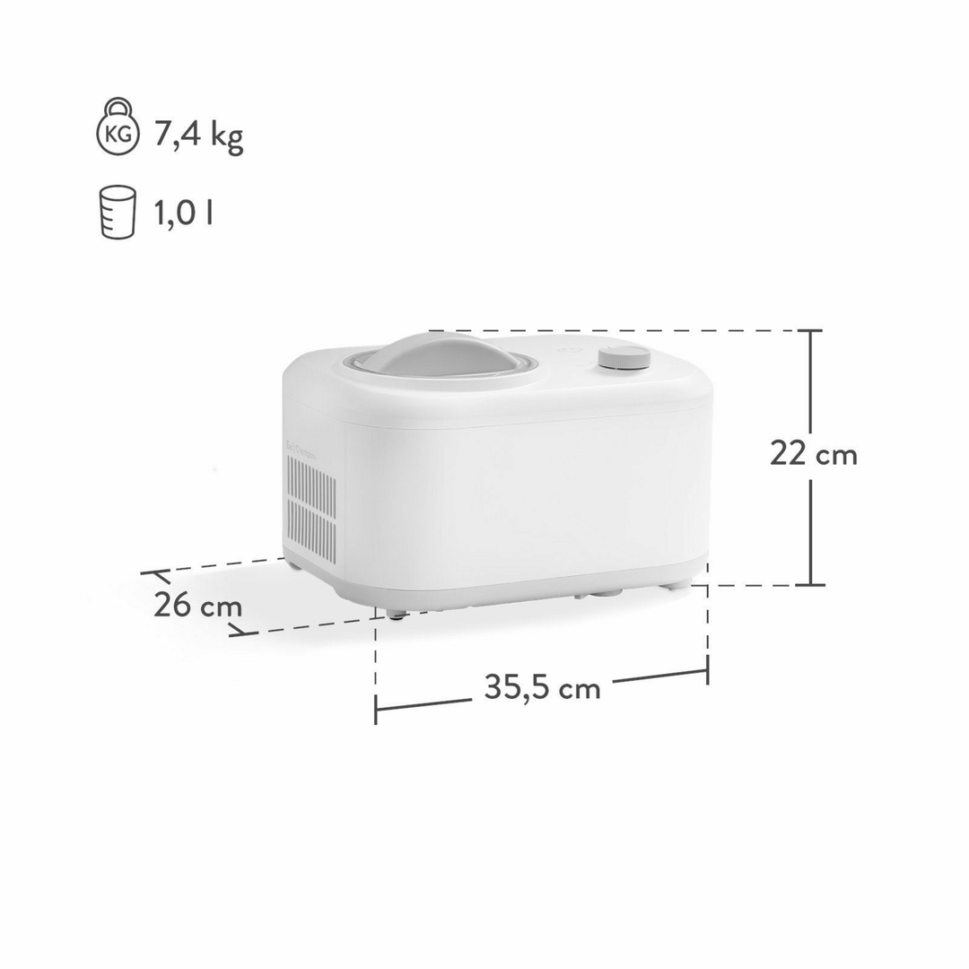 Springlane Eismaschine Eni Eisbereiter Eis Speiseeismaschine Eiscreme 1 L 100 W