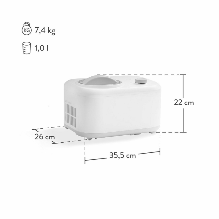 Springlane Eismaschine Eni Eisbereiter Eis Speiseeismaschine Eiscreme 1 L 100 W