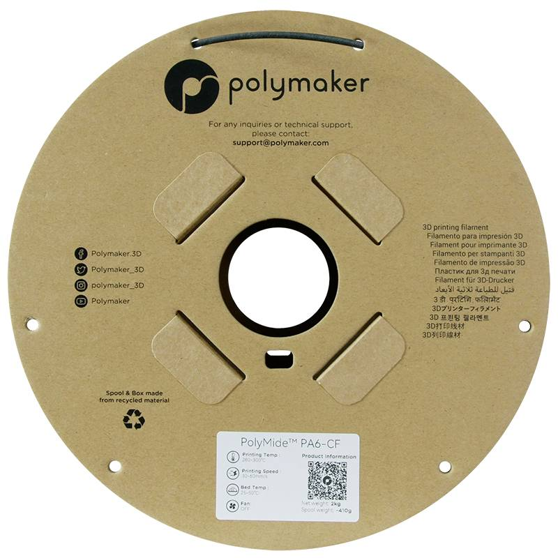 Polymaker PG03004 PA6-CF Kohlenstofffaserverstärktes Filament Druckerfilament