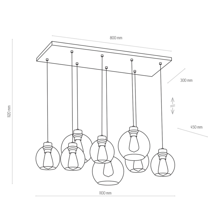 Euluna Hängeleuchte Cubus Hängeleuchte Pendelleuchte Lampe Leuchte achtflammig