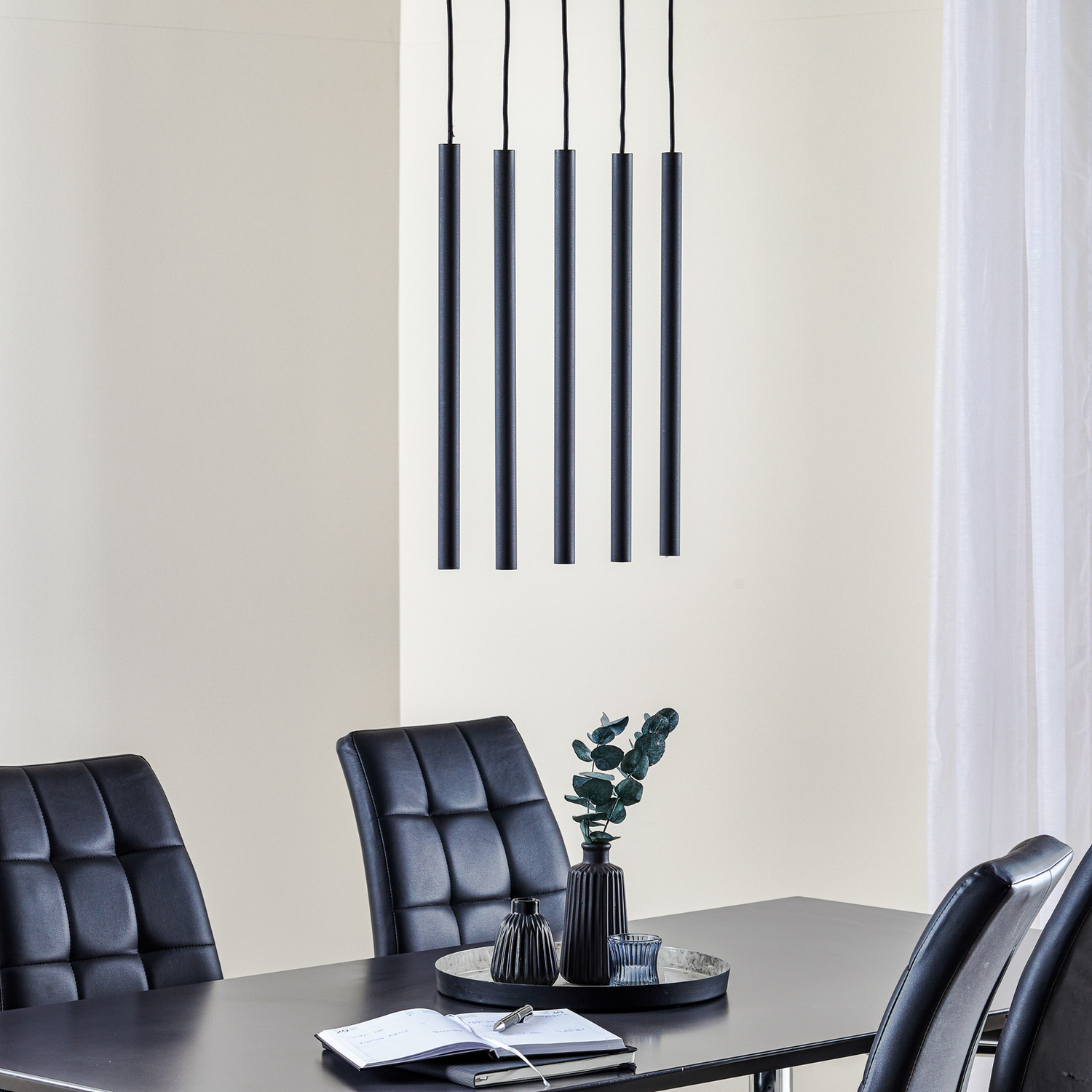 Euluna Hängeleuchte Thin Hängelampe Deckenlampe Lampe Schwarz Fünfflammig Lin941 B-Ware - 5903282730496