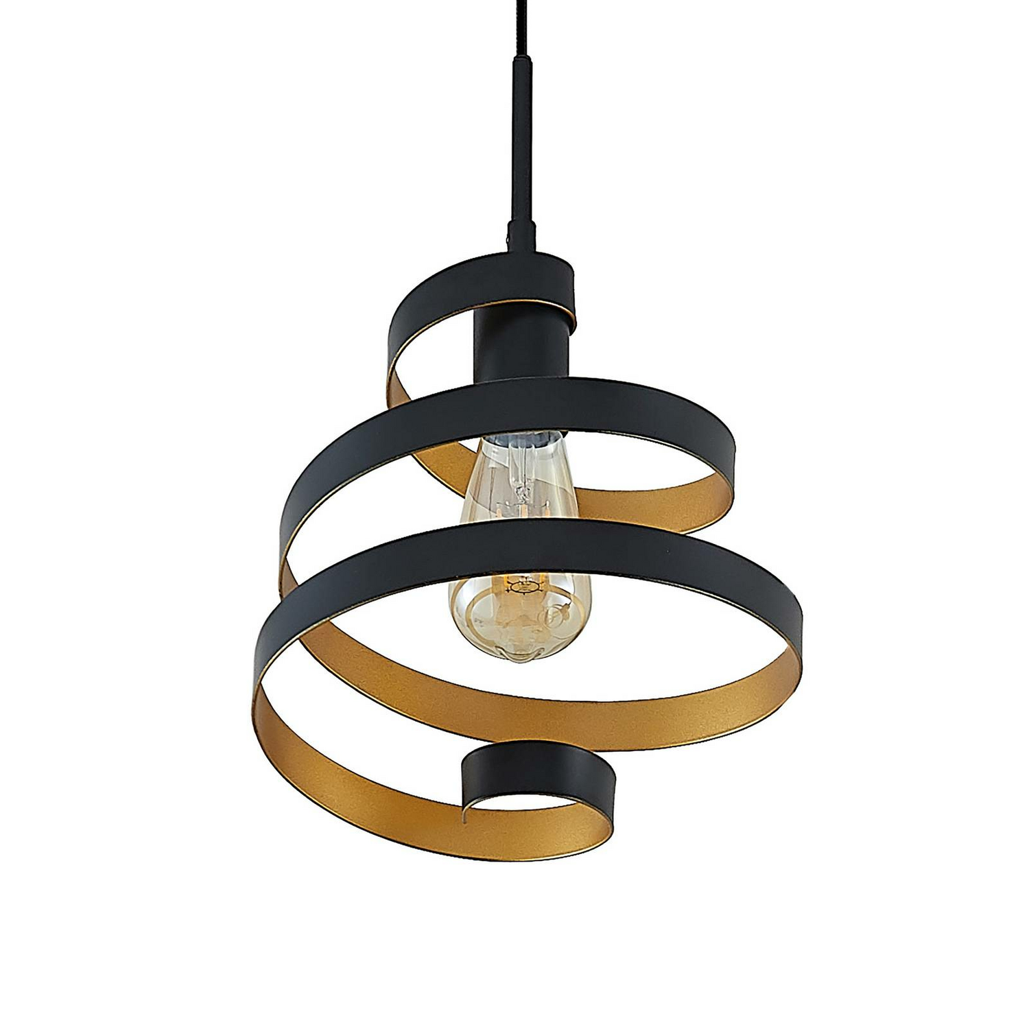 B-Ware Lindby Colten Hängeleuchte Pendelleuchte Deckenlampe 3 Flammig E27 Schwarz Gold