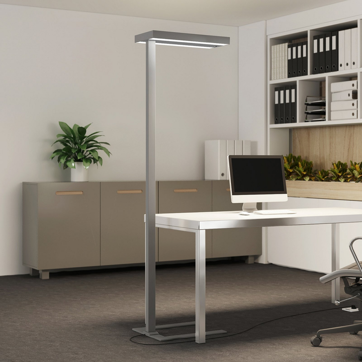 Arcchio Bertram Led Büro Stehlampe Sensor Cct Silber Stehleuchte Mit Touchdimmer B-Ware