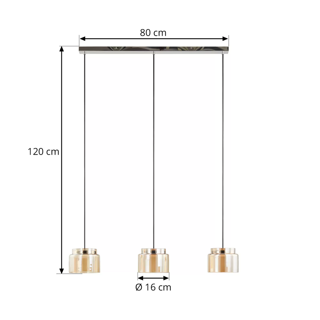 Lucande Diano Hängeleuchte Amber Dreiflammig Hängelampe Lampe Pendelleuchte Led B-Ware - 4251911767391