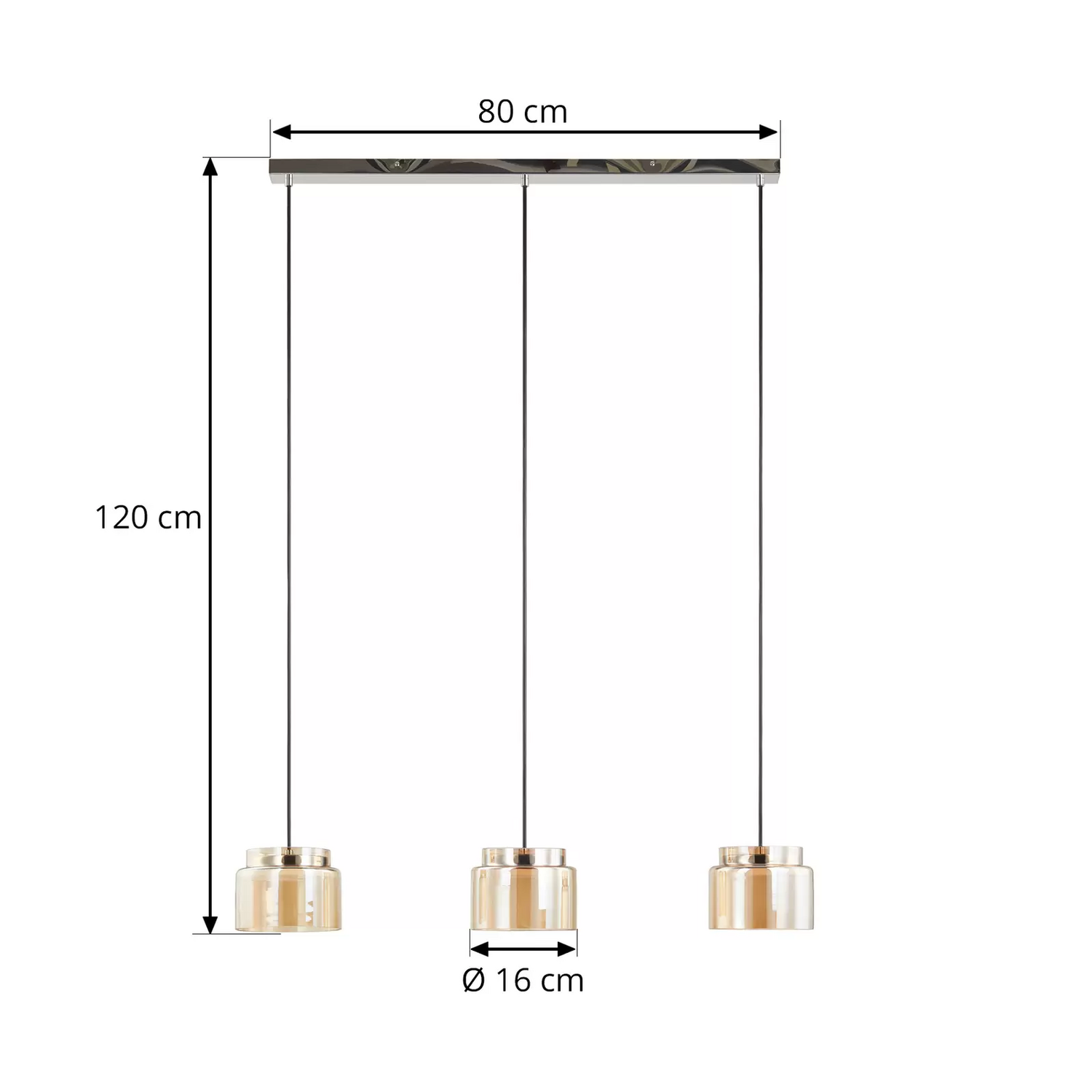 Lucande Diano Hängeleuchte Amber Dreiflammig Hängelampe Lampe Pendelleuchte Led B-Ware - 4251911767391