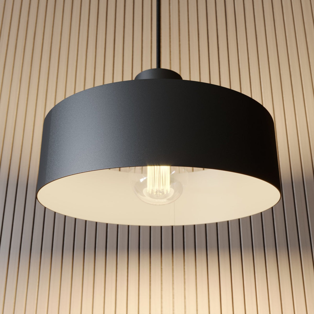 Hängeleuchte Lampe Leuchte Hängelampe Deckenlampe Rif aus Metall schwarz Ø 25 cm - 5902335263974